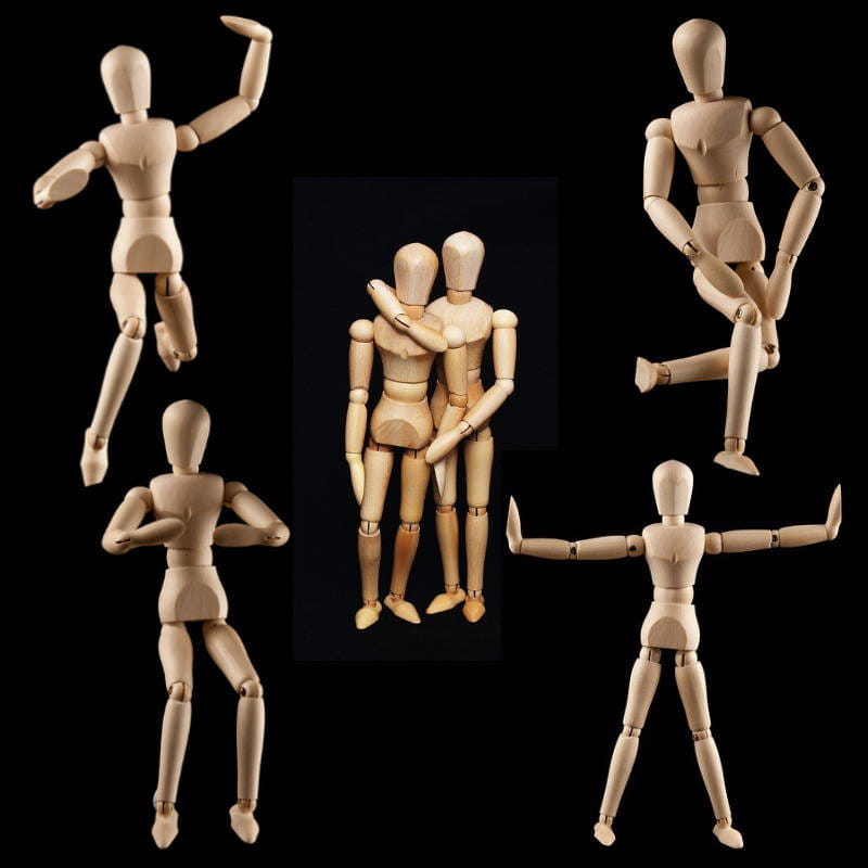 Manekin drewniany 30 cm – model postaci do rysunku i szkicu #2