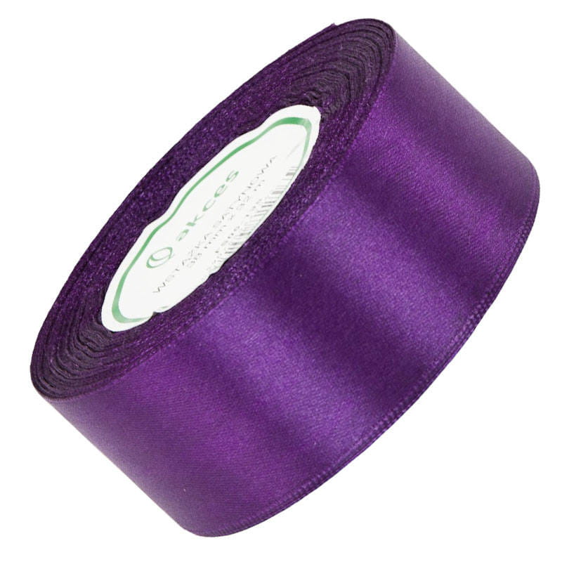 Wstążka satynowa ciemna fioletowa 38mm - 32mb #1