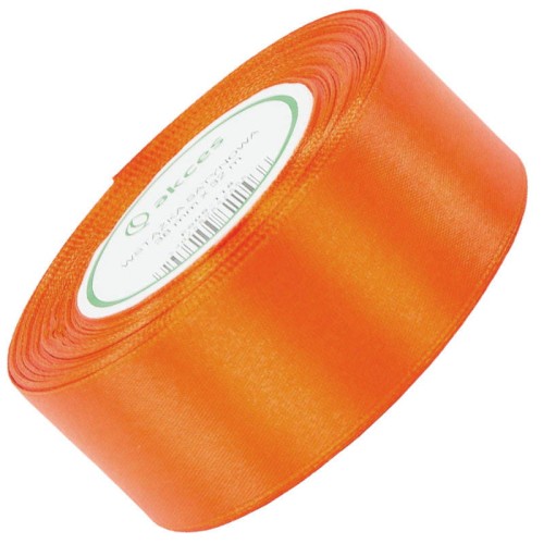 Wstążka satynowa neonowa pomarańcz 38mm - 32mb #1