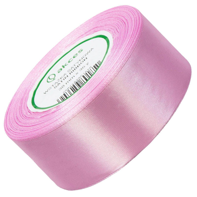 Wstążka satynowa fiołkowa różowa 38mm - 32mb #1