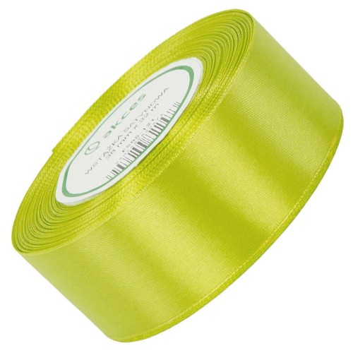 Wstążka satynowa zielone jabłuszko 38mm - 32mb #1