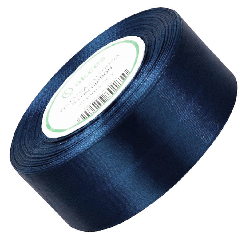 Wstążka satynowa granatowa 38mm - 32mb #1