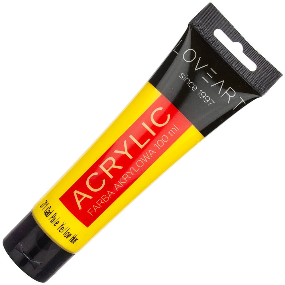 Farba akrylowa LOVEART 100ml - cad pale yellow hue 211 - żółta #1