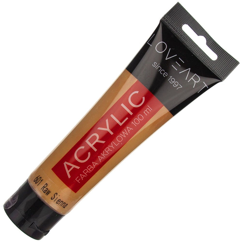 Farba akrylowa LOVEART 100ml - raw sienna 601 - jasnobrązowa #1