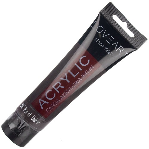 Farba akrylowa LOVEART 100ml - burnt umber 687 - brązowa #1