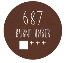 Farba akrylowa LOVEART 100ml - burnt umber 687 - brązowa #2