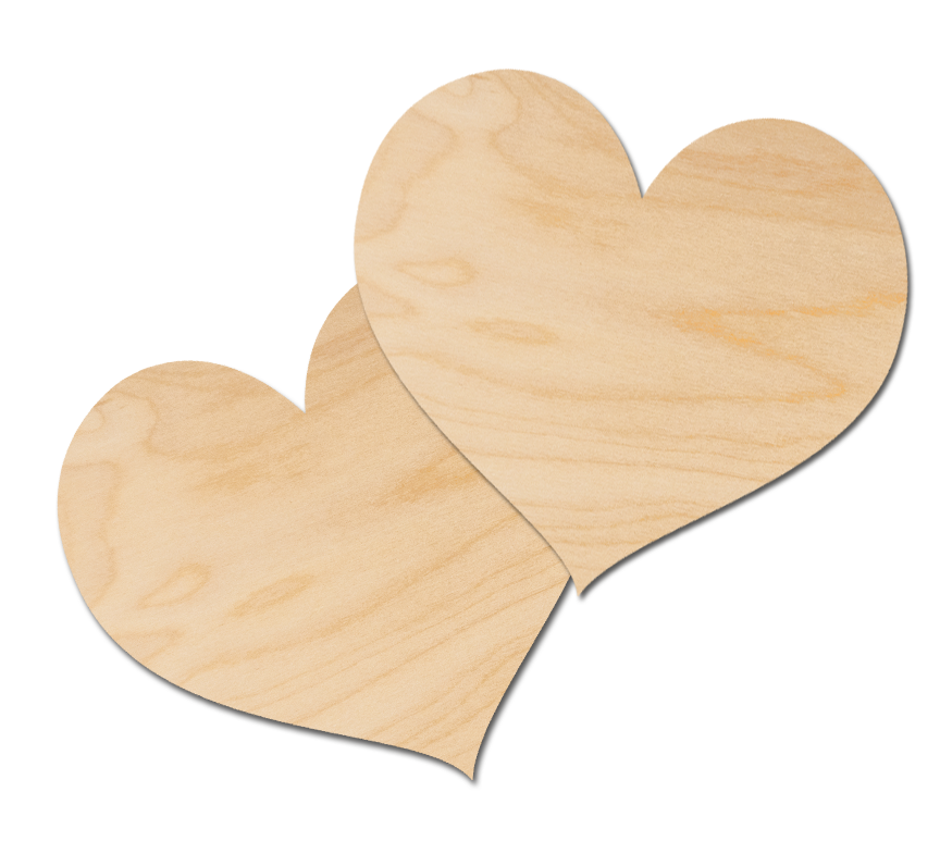 Drewniane serca 5cm serce komplet 2szt. Decor #2