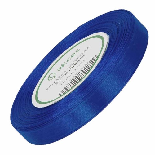 Wstążka satynowa ciemna niebieska 12mm - 32mb #1