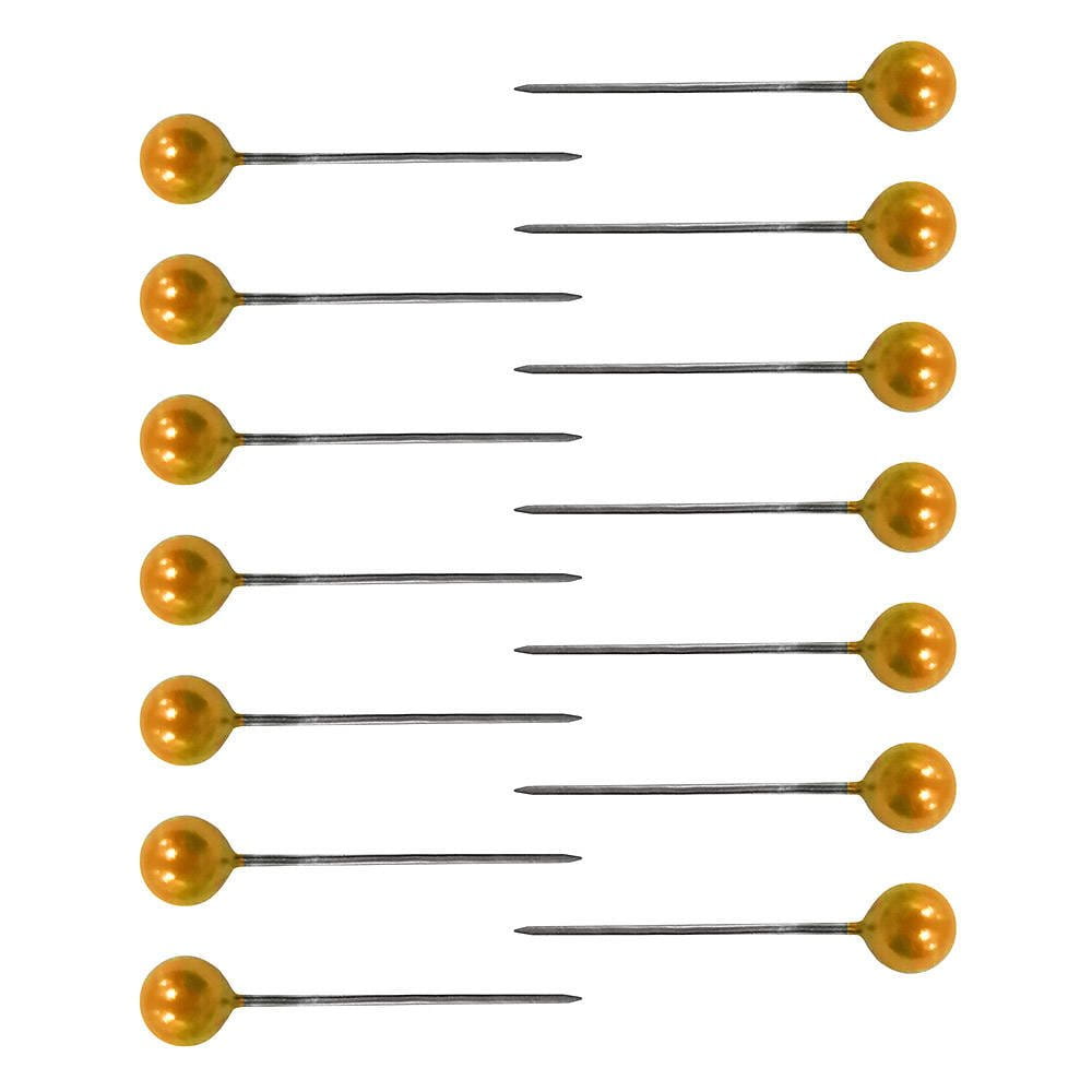 Szpilki dekoracyjne perełka 22mm - 100 sztuk pomarańcz #1