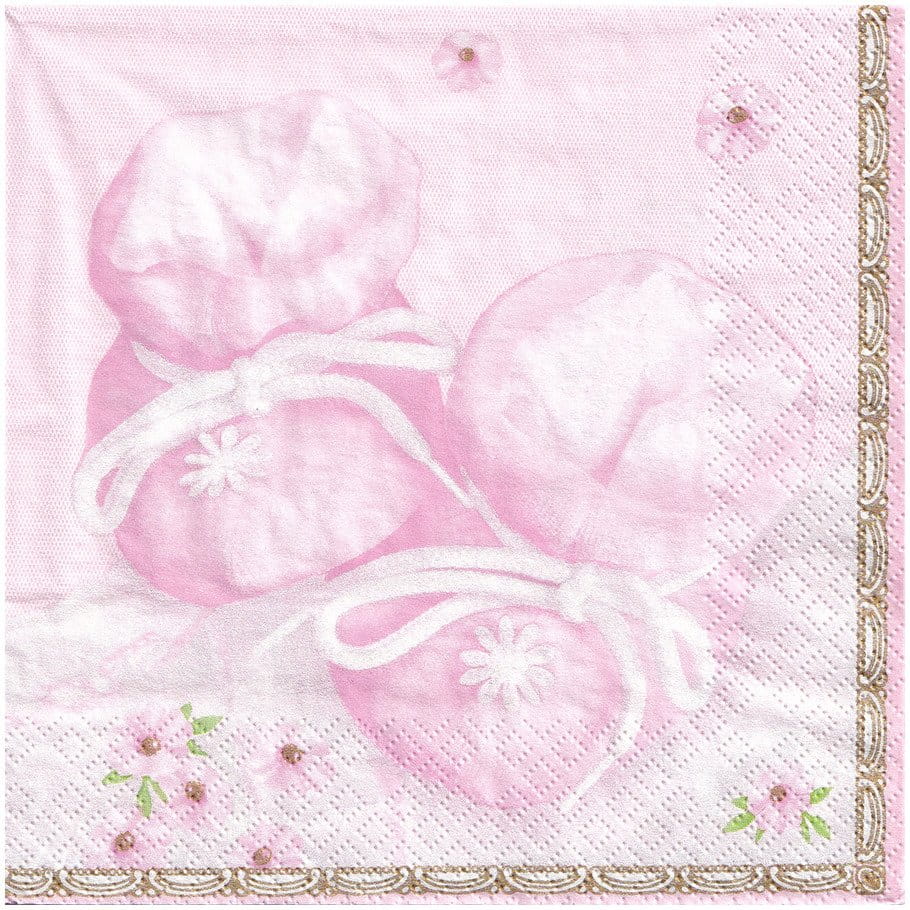 Serwetka 33x33cm - dziewczęce buciki, kwiatuszki - 2 szt. wzór 054 #1