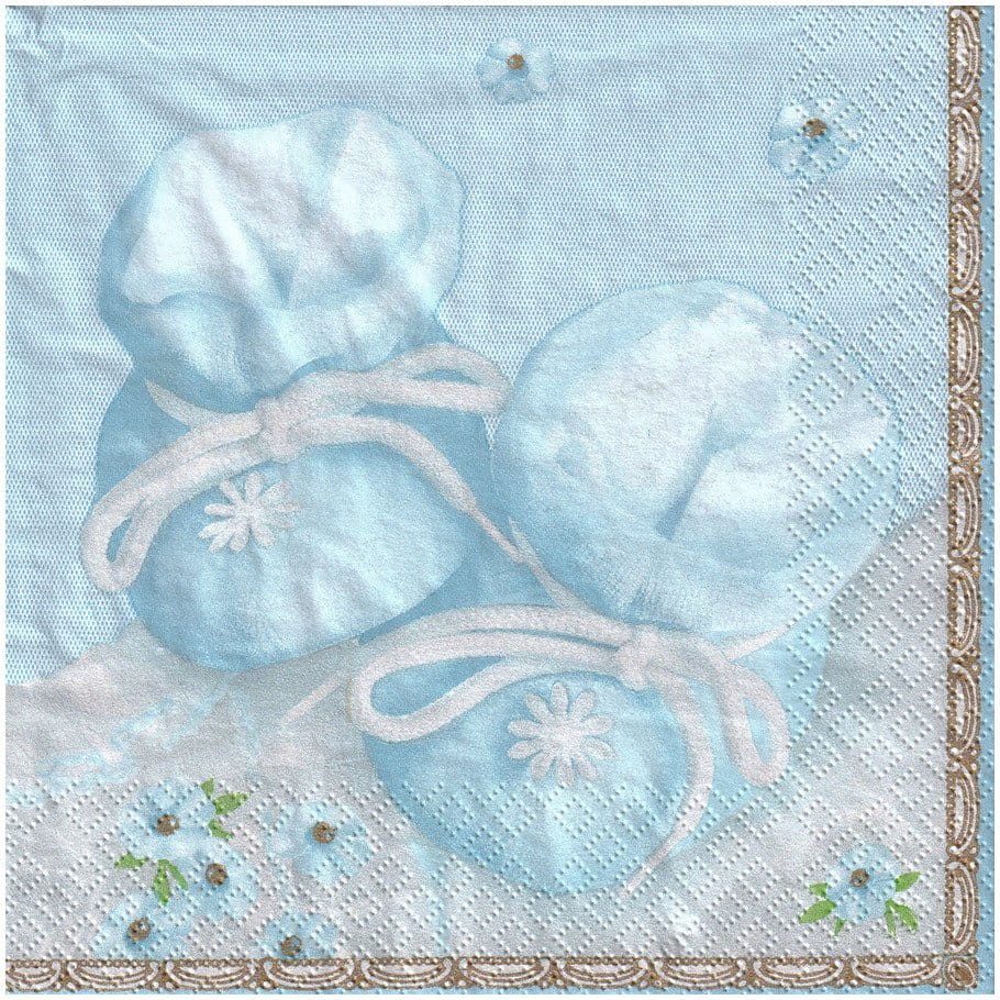 Serwetka 33x33cm - chłopięce buciki, kwiatuszki - 2 szt. wzór 053 #1