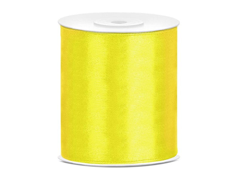 Wstążka satynowa szeroka 100mm 25m - 084 żółty #1