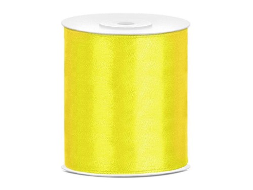 Wstążka satynowa szeroka 100mm 25m - 084 żółty #1