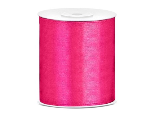 Wstążka satynowa szeroka 100mm 25m - 006 ciemny róż #1
