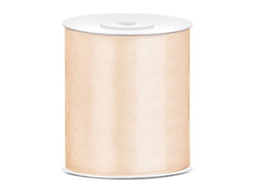 Wstążka satynowa szeroka 100mm 25m - 079 kremowy #1