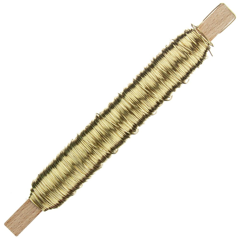 Drut florystyczny na patyku - Złoty 0,5mm 100g #1