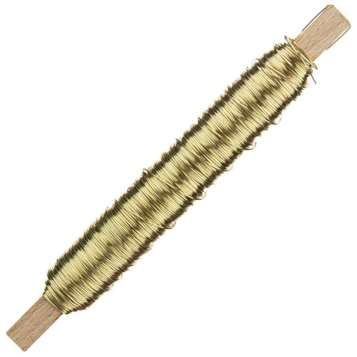 Drut florystyczny na patyku - Złoty 0,5mm 100g #1