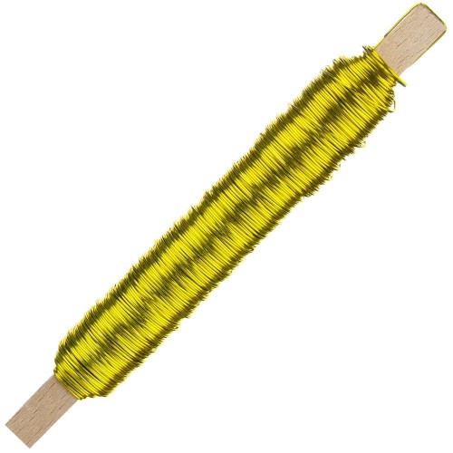 Drut florystyczny na patyku - Żółty 0,5mm 100g #1