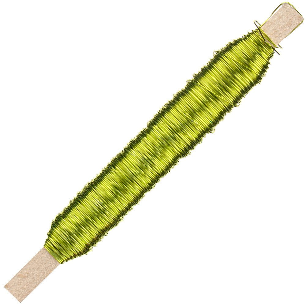 Drut florystyczny na patyku - Limonka 0,5mm 100g #1