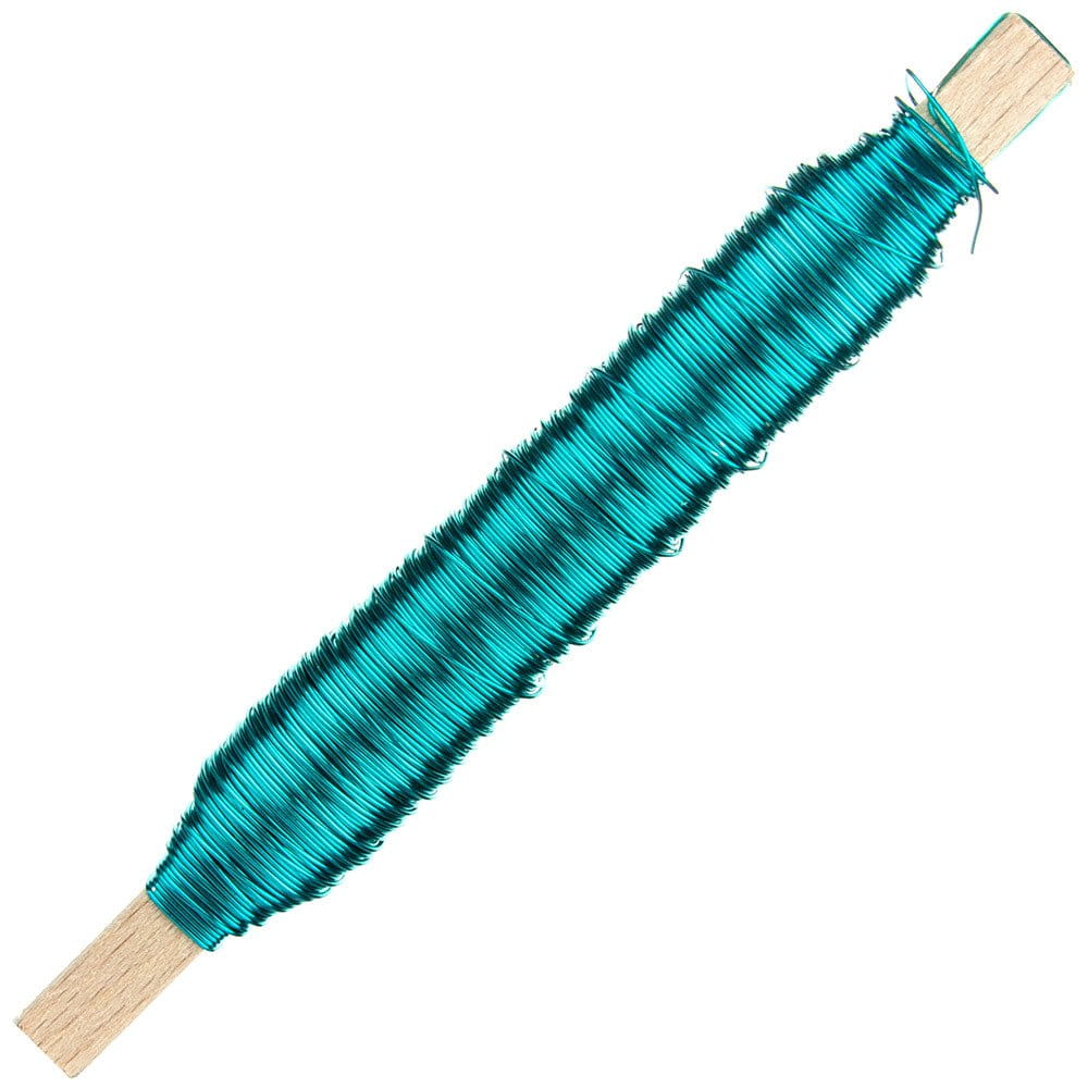 Drut florystyczny na patyku - Turkus 0,5mm 100g #1