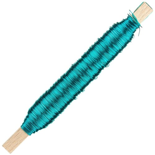Drut florystyczny na patyku - Turkus 0,5mm 100g #1