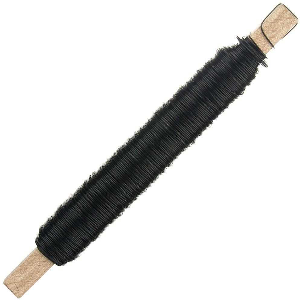 Drut florystyczny na patyku - Czarny 0,5mm 100g #1