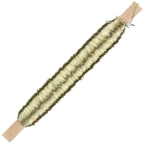 Drut florystyczny na patyku - Szampański 0,5mm 100g #1