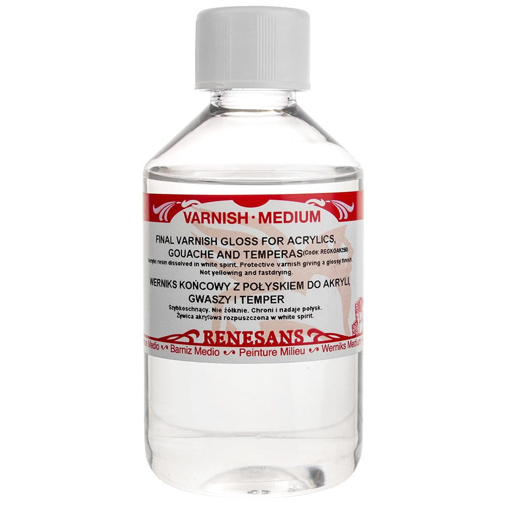 Werniks końcowy z połyskiem do akryli, gwaszy i temper Renesans - 250 ml #1