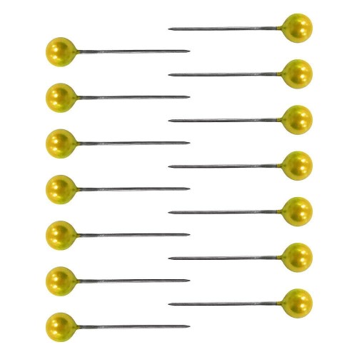 Szpilki dekoracyjne perłowe 22mm - 100 sztuk żółte #1