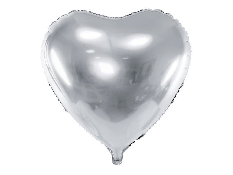 Balon foliowy serce 45 cm - 018 srebrny #1