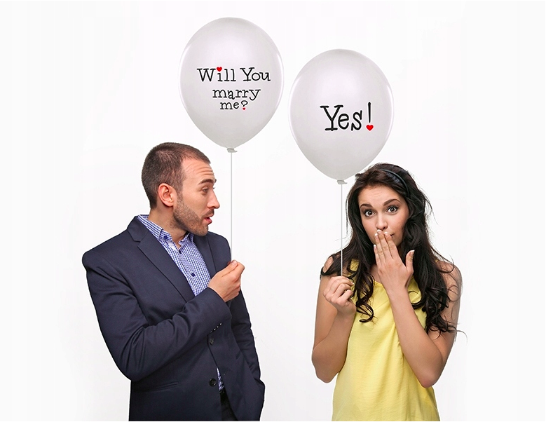 Balon z napisem dwustronny Will you marry me? Yes! 1 szt. #3