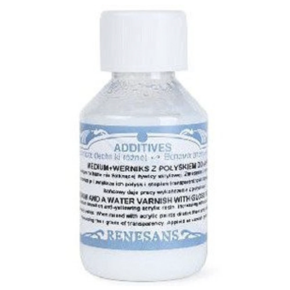 Medium + werniks wodny z połyskiem do akryli Renesans - 100 ml #1