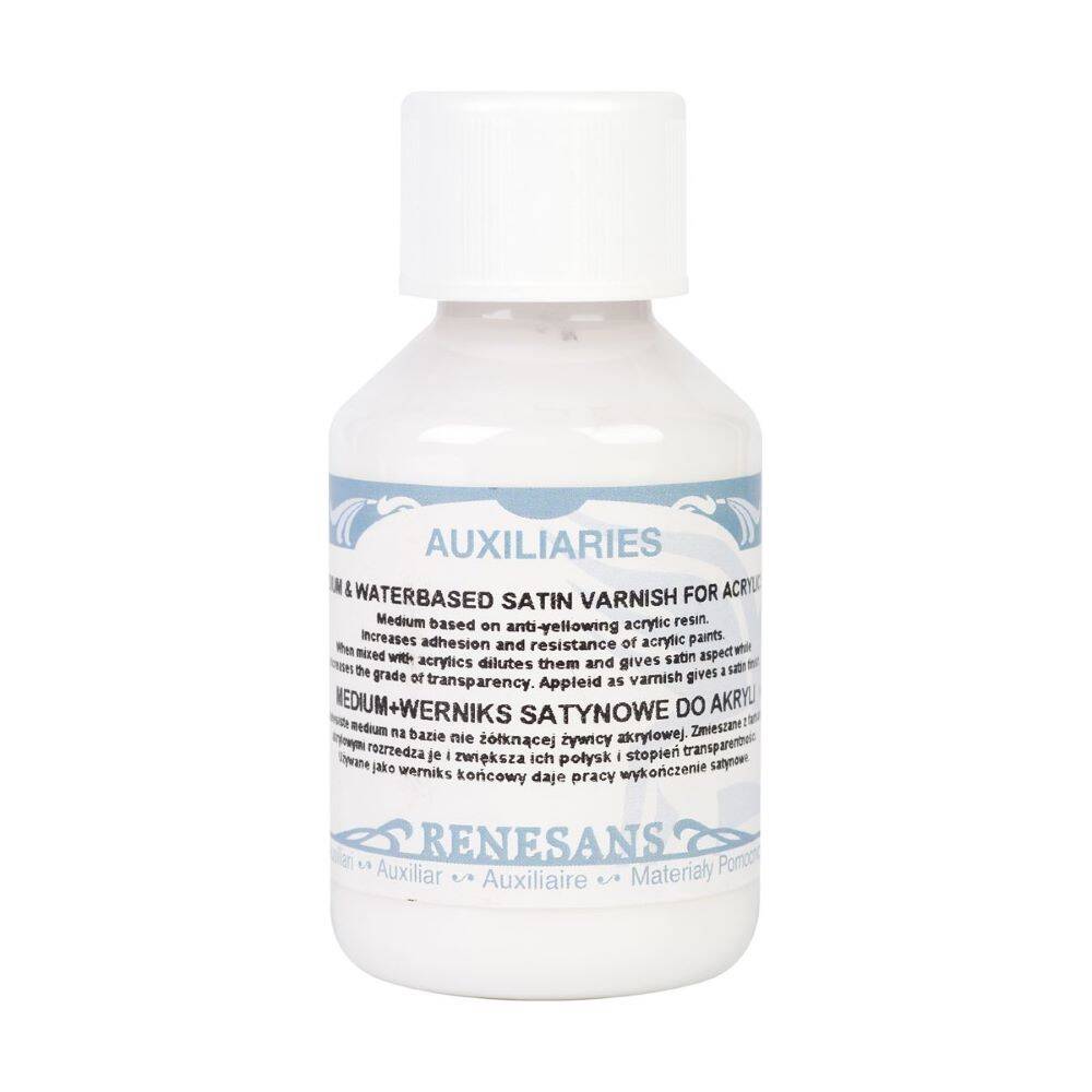 Medium + werniks wodny satynowy do akryli Renesans - 100 ml #1