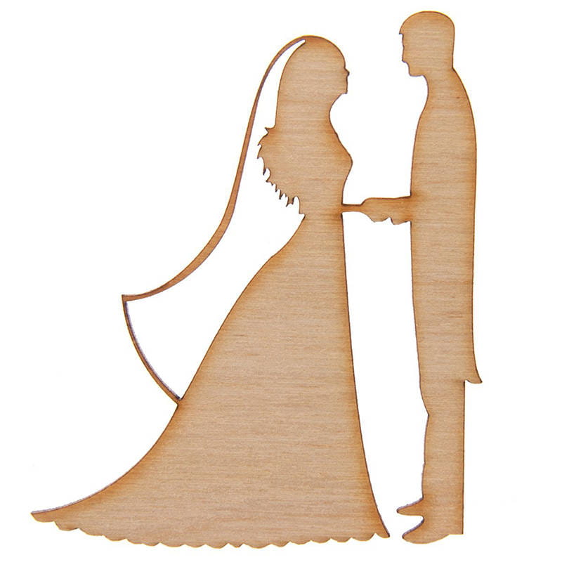 Drewniana młoda para, ślub, wesele, zakochani Deco 3 #1