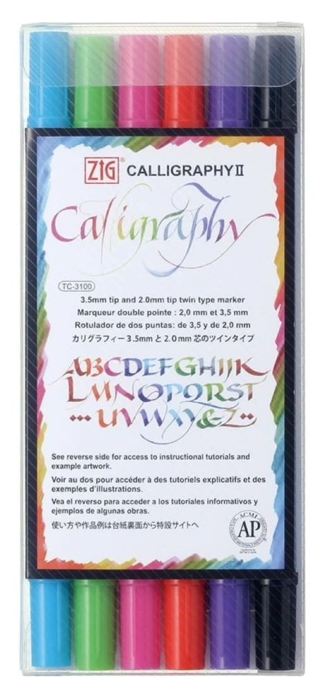 Zestaw pisaków do kaligrafii ZIG CALLIGRAPHY II  - 6szt #2