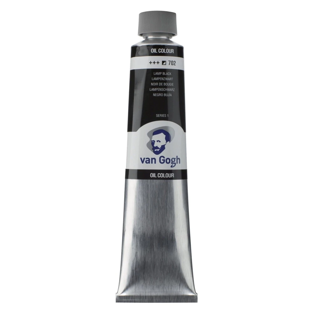 Farba olejna Talens Van Gogh 200 ml - 702 Lamp black - czarna #1