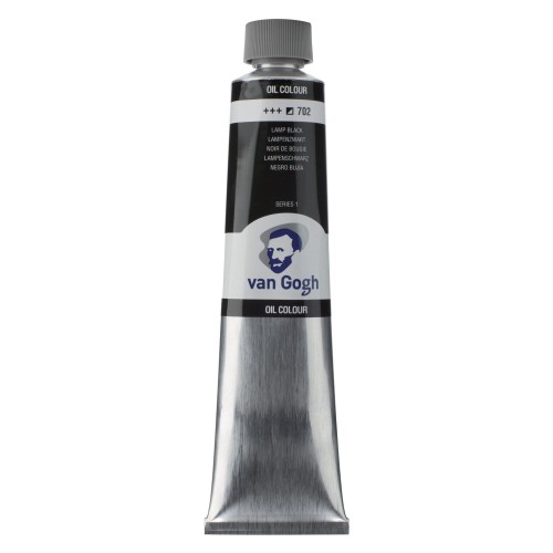 Farba olejna Talens Van Gogh 200 ml - 702 Lamp black - czarna #1