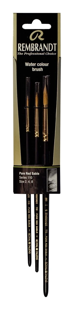 Zestaw pędzli okrągłych akwarelowych Rembrandt - 3 sztuki (r. 2, 4, 8) #1