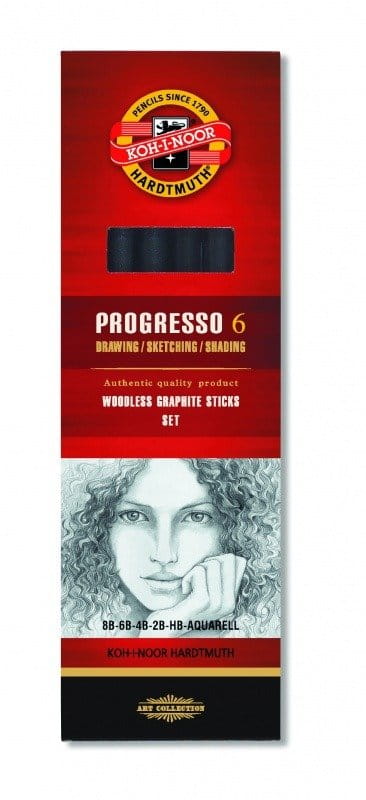 Zestaw ołówków Progresso 6szt. + Aquarell Koh-i-Noor #1