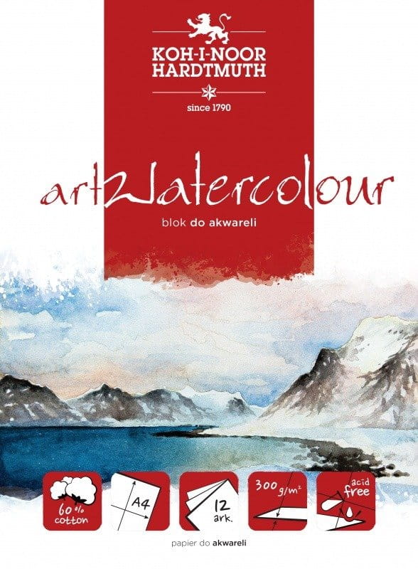 Blok do akwareli ArtWatercolour Koh-I-Noor 300 g - A4, 12 arkuszy #1