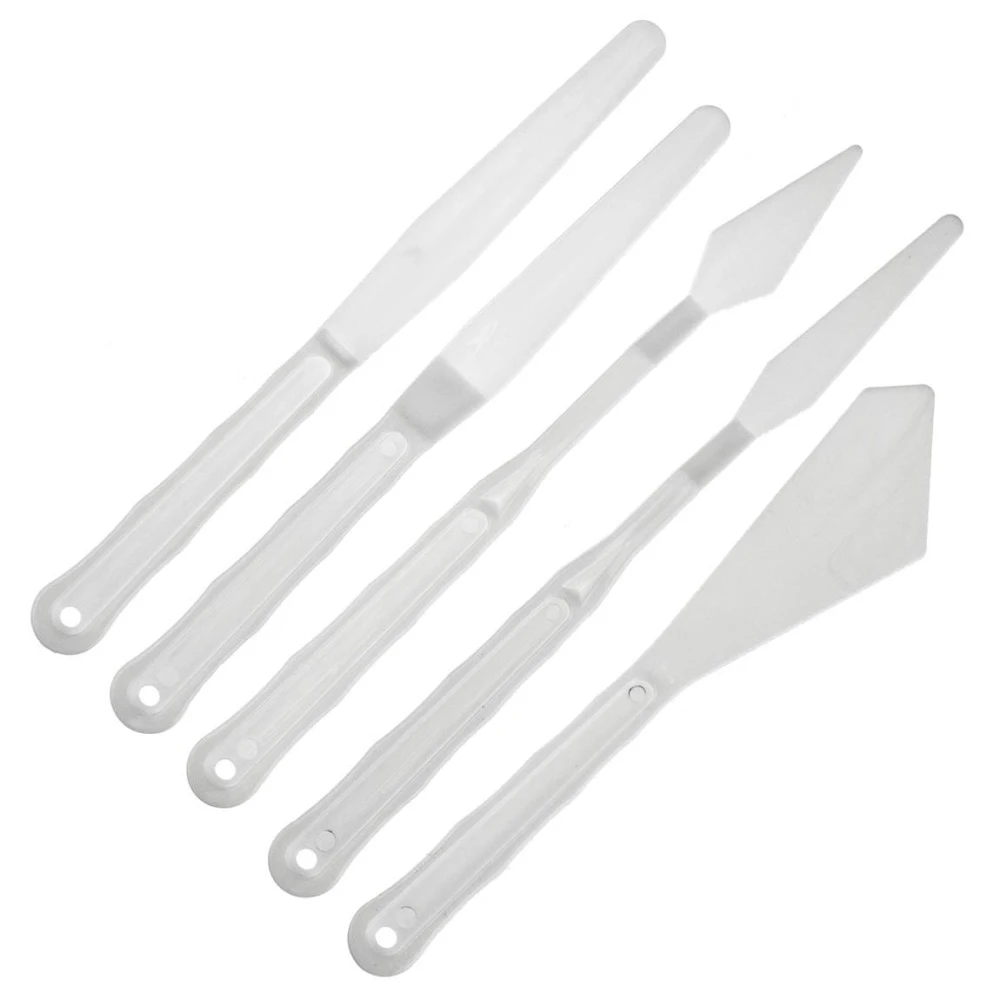 Zestaw szpachelek białych plastikowych - 5 sztuk #1