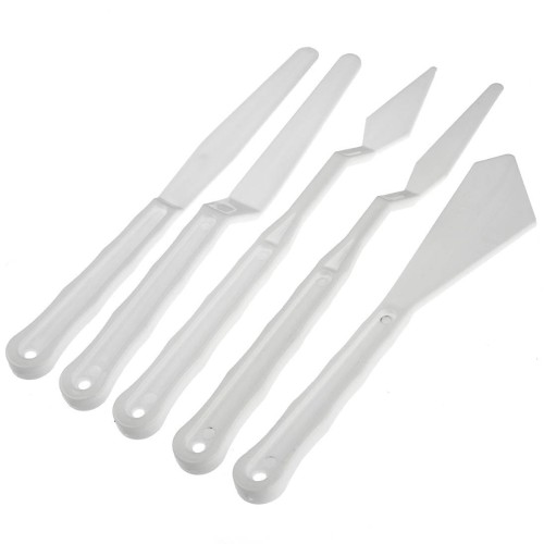 Zestaw szpachelek białych plastikowych - 5 sztuk #2