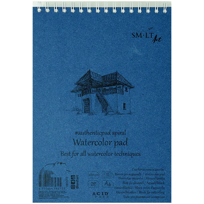 Blok akwarelowy na spirali A4 280g 35ark, SM-LT #1