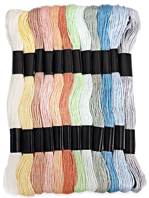 Włóczka mulina 12szt. 8m - kolory pastelowe #1
