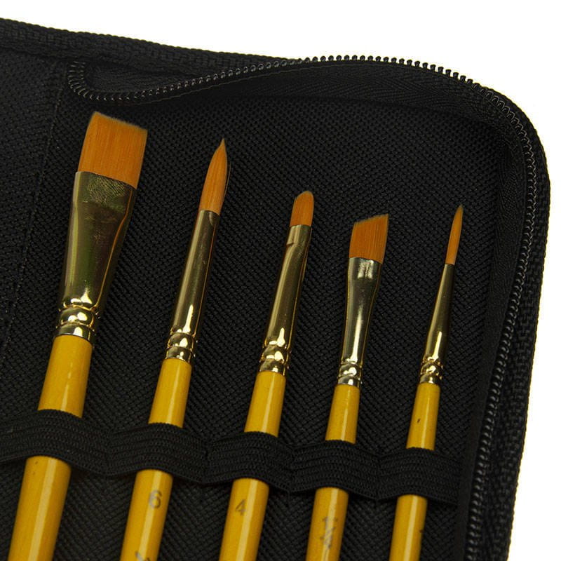 Zestaw malarski podróżny w etui - Phoenix - farby akrylowe 5x12 ml, 5 pędzli #7