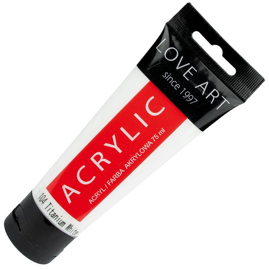 Farba akrylowa LOVEART 75ml - titanium white 104 - biel tytanowa #1
