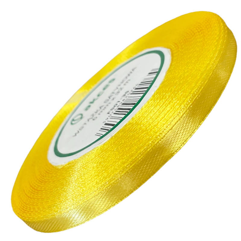 Wstążka satynowa żółta słoneczna 6mm - 32mb #1