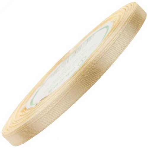 Wstążka satynowa kremowa 6mm - 32mb #1