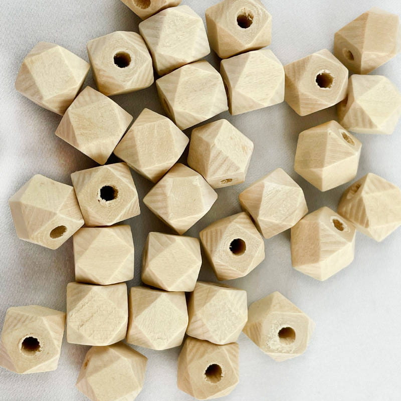 Koraliki drewniane geometryczne 12mm 30 sztuk #3