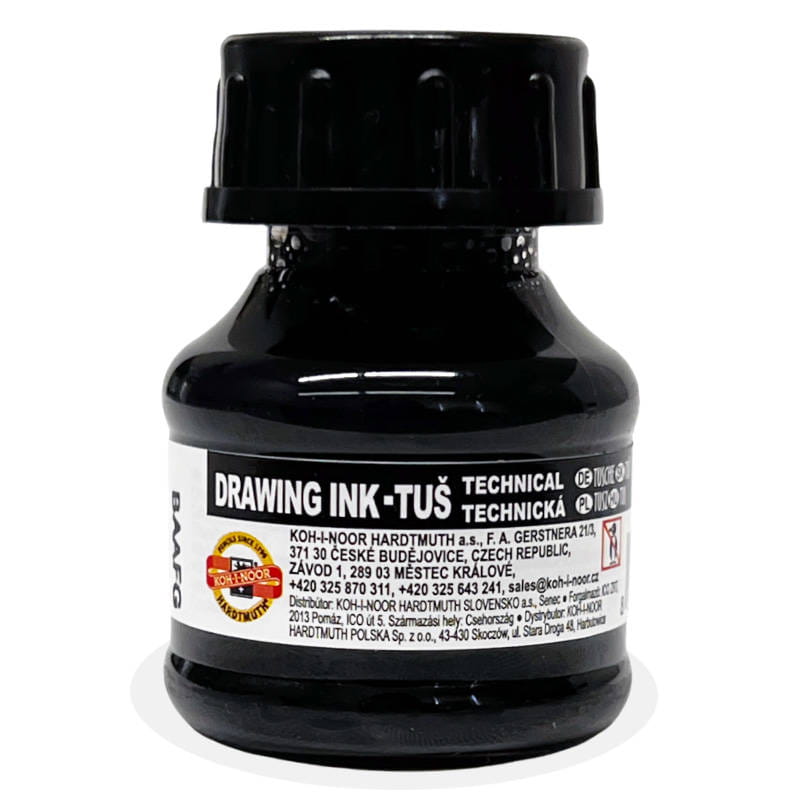 Tusz rysunkowy Koh-I-Noor 20g - kreślarski Czarny #1